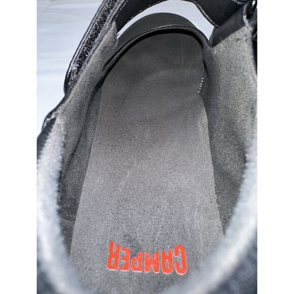 Camper Black Leather Mary Jane Janes Shoes Flat Hook & Loop Size EUR 38 / US 7.5 - Picture 11 of 12